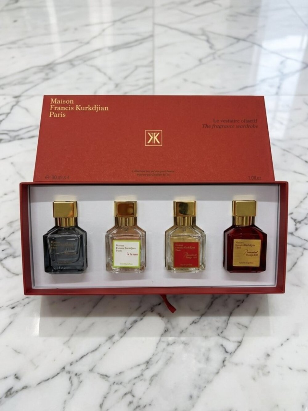 Maison Francis Kurkdjian Red Fragrance Gift Set with Gold Caps Never used